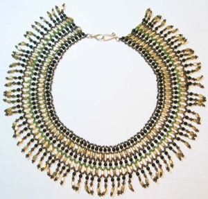 Emma wore this Egyptian collar that I made when she performed her Shane Company Commercial.