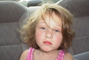 One of my favorite photos of Emma on a ride home from N. Ga.  She woke up like a sleepy little drunk.